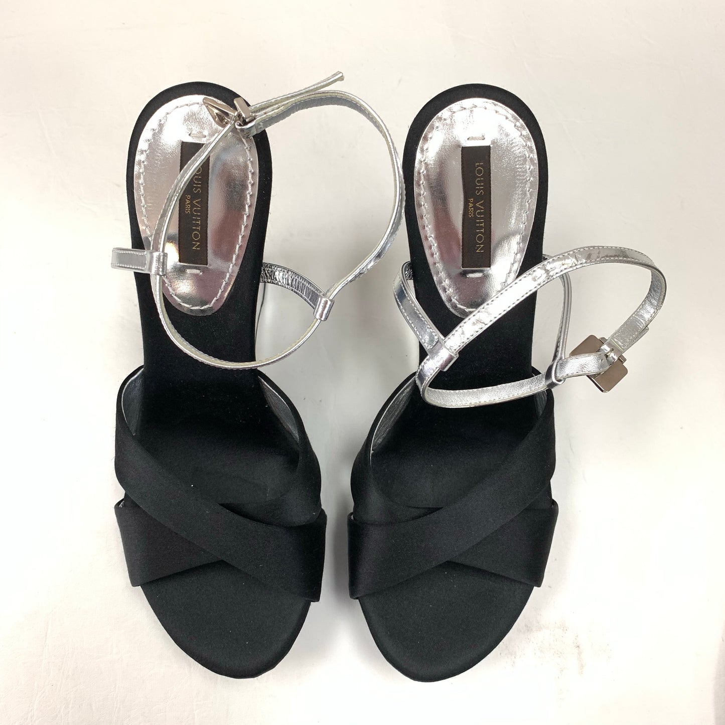 Authentic Louis Vuitton Teal/Silver/Black Sandals