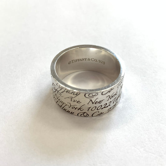 Authentic Tiffany & Co Sterling Silver Note Ring