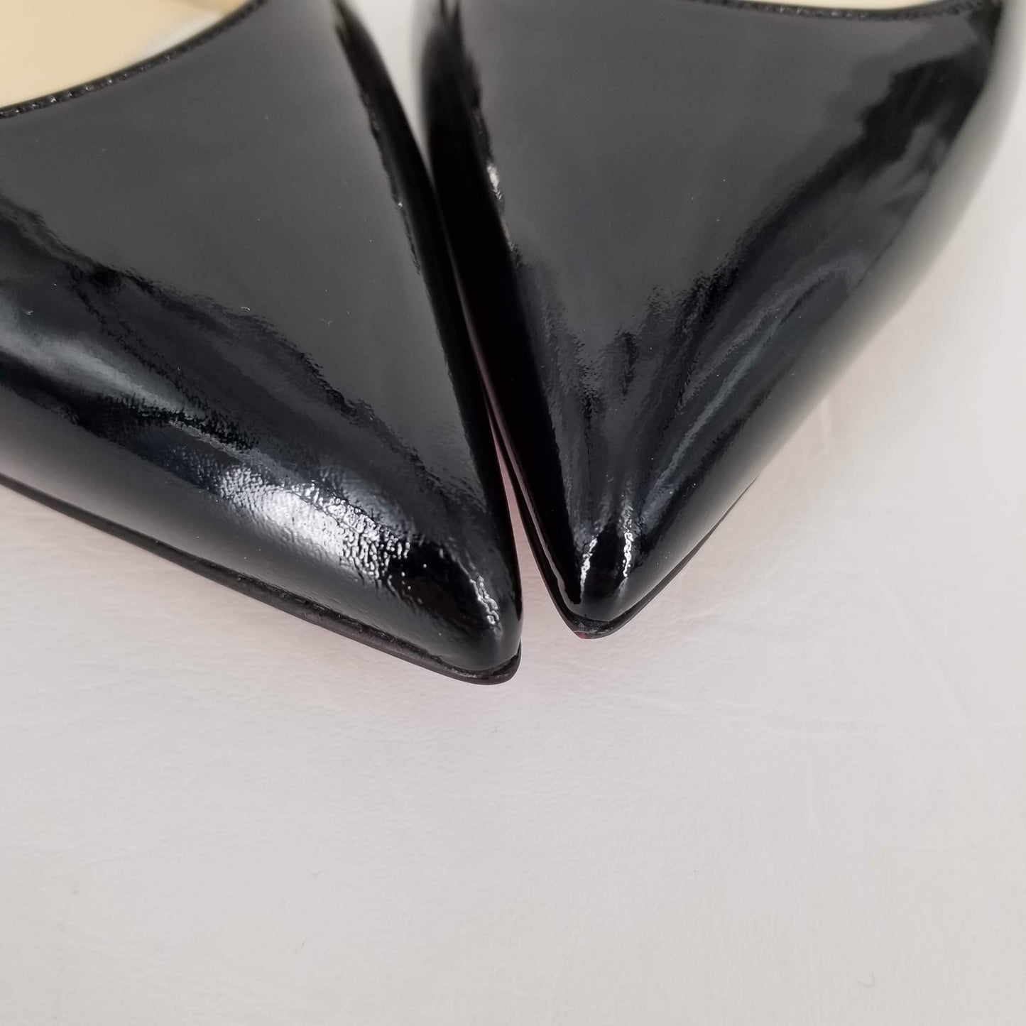 Authentic Christian Louboutin Black Patent/Silver Flats