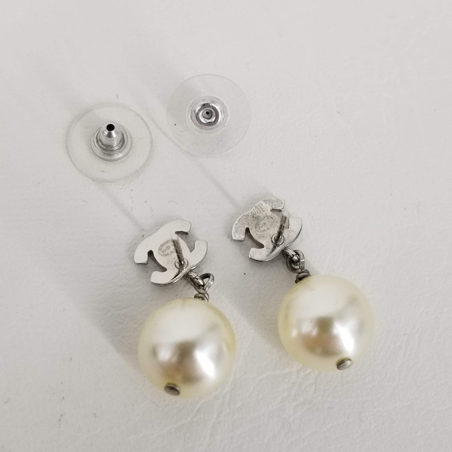 Authentic Chanel Crystal Pearl Drop Earrings