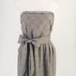 Authentic Lida Baday Taupe Wool Plaid Strapless Corset Dress Sz 12