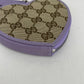 Authentic Gucci Purple Canvas Heart Wristlet