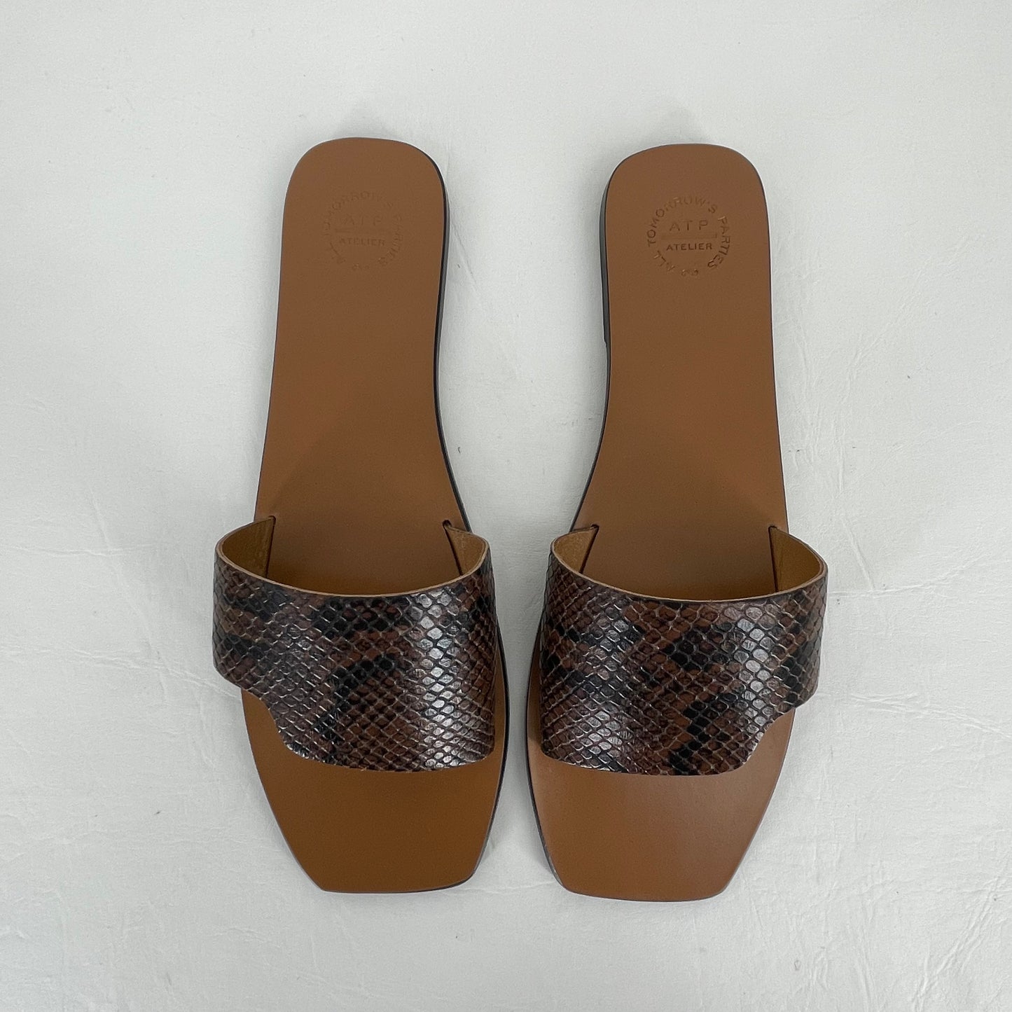 Authentic All Tomorrows Parties Brown Python Slides Sz 41