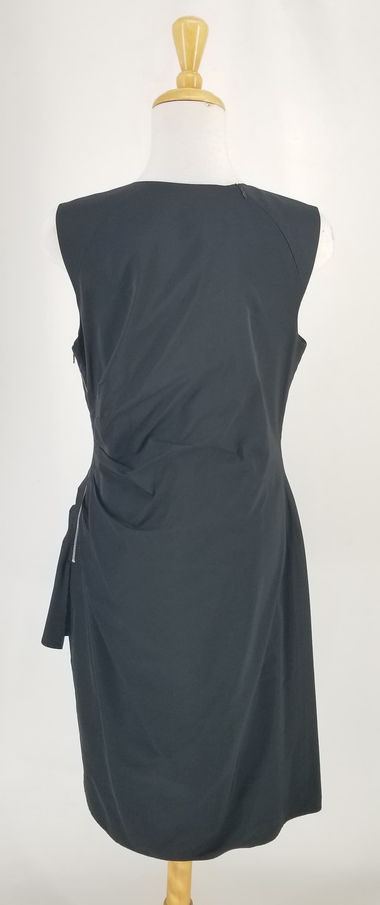Authentic Lida Baday Black Taffeta Sleeveless Dress Sz 12