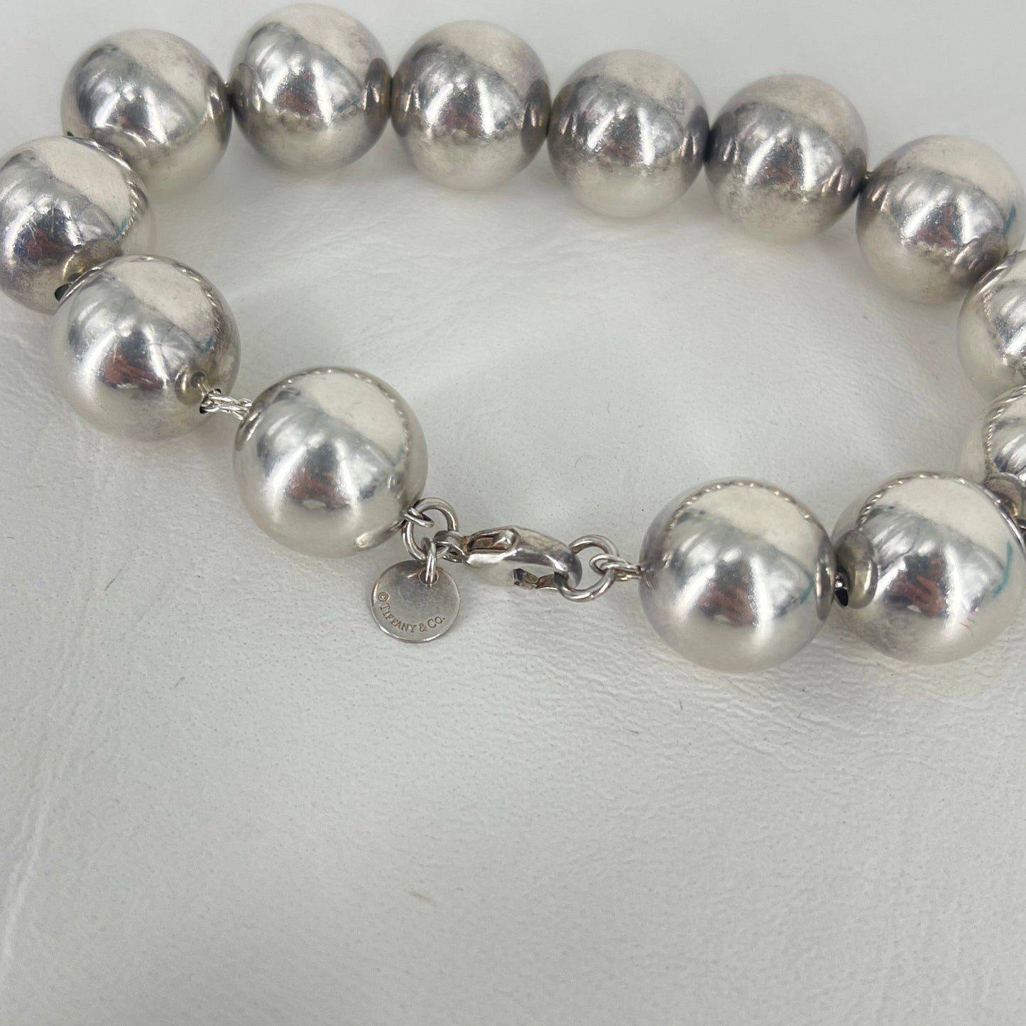 Authentic Tiffany 14 MM Sterling Silver Ball Bracelet