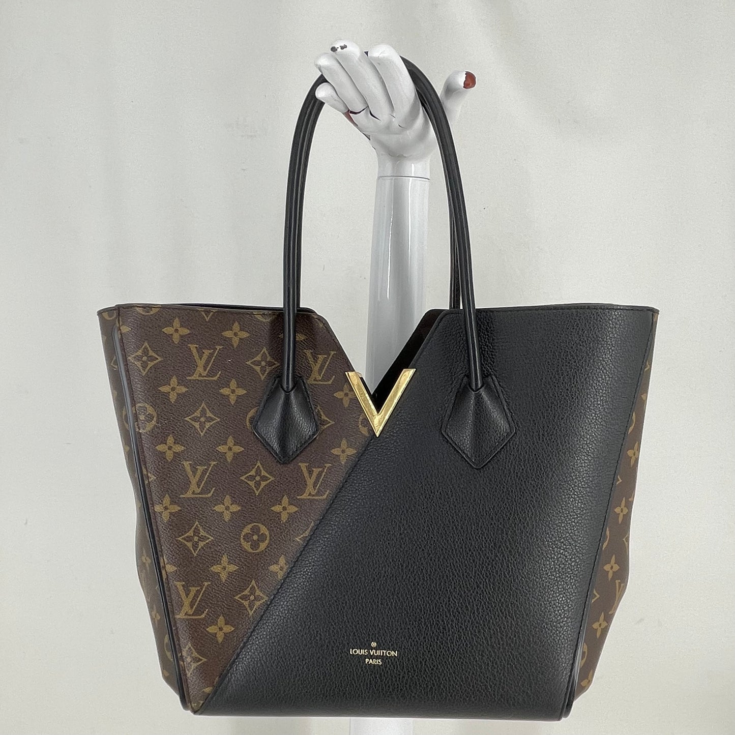 Authentic Louis Vuitton Black/Monogram Kimono Tote Bag