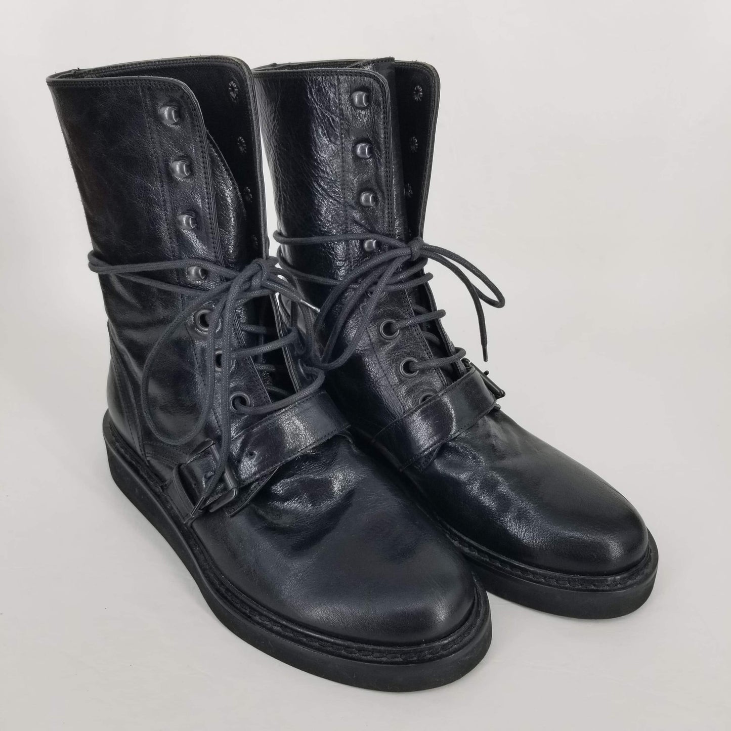 Authentic Demeulemeester Black Leather Lace Up Boots Women's Size 37-38 / 7