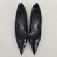 Authentic Prada Black Kitten Heel Pointed Toe Leather Pumps
