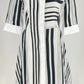 Authentic Sport Max 2pc Black/White Stripe Organza Dress Sz M