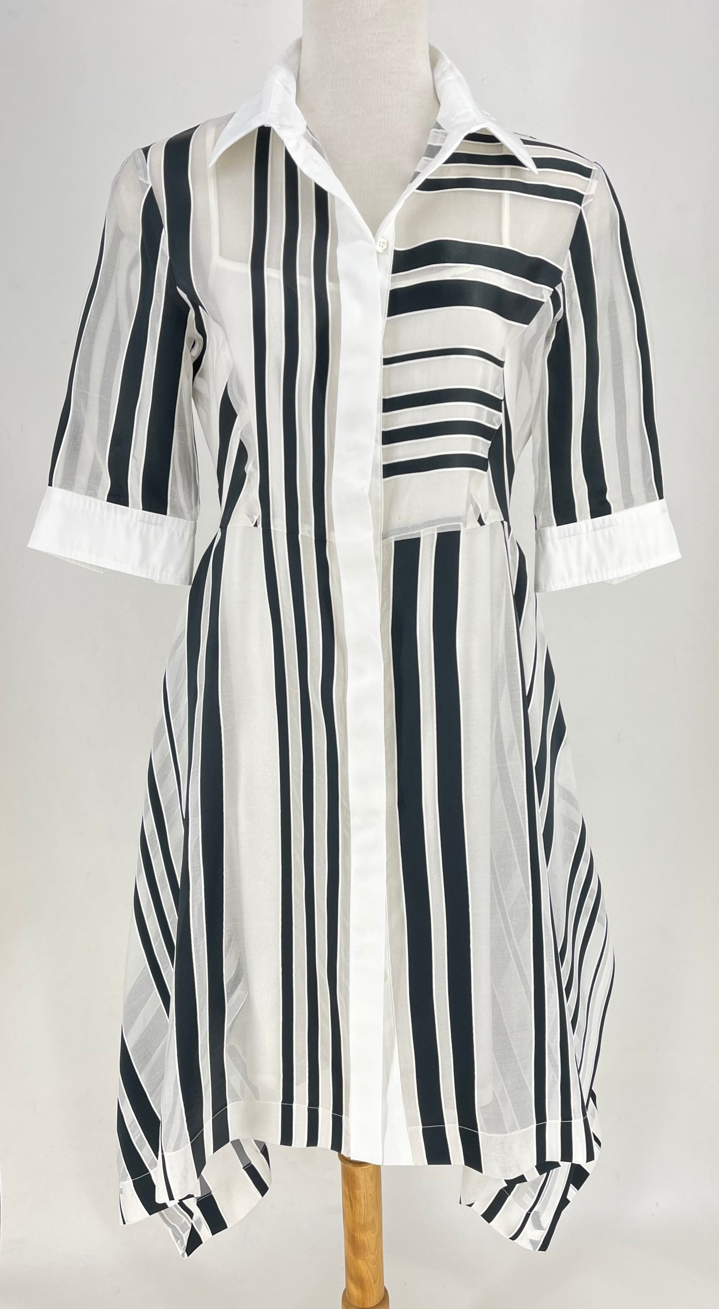 Authentic Sport Max 2pc Black/White Stripe Organza Dress Sz M