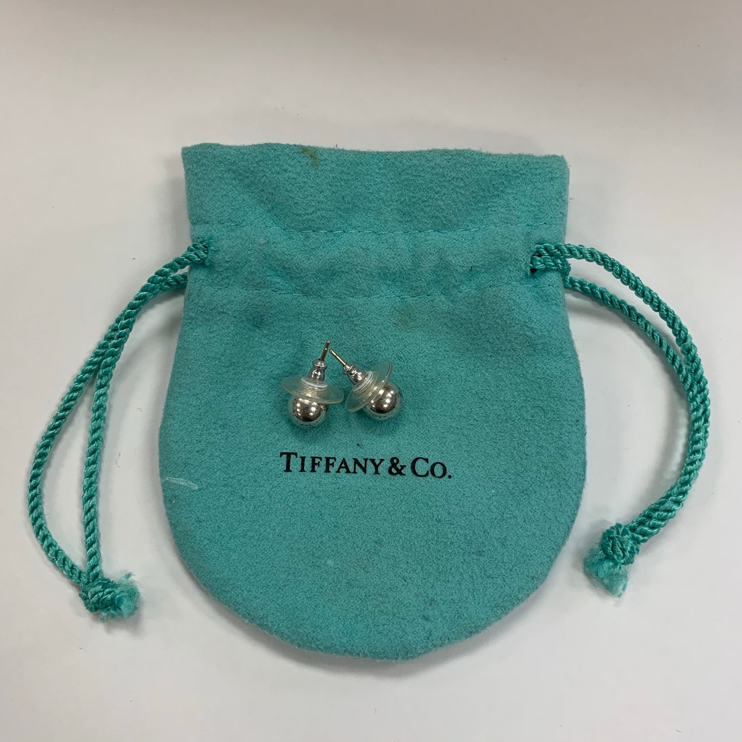 Authentic Tiffany & Co Silver Ball Earrings