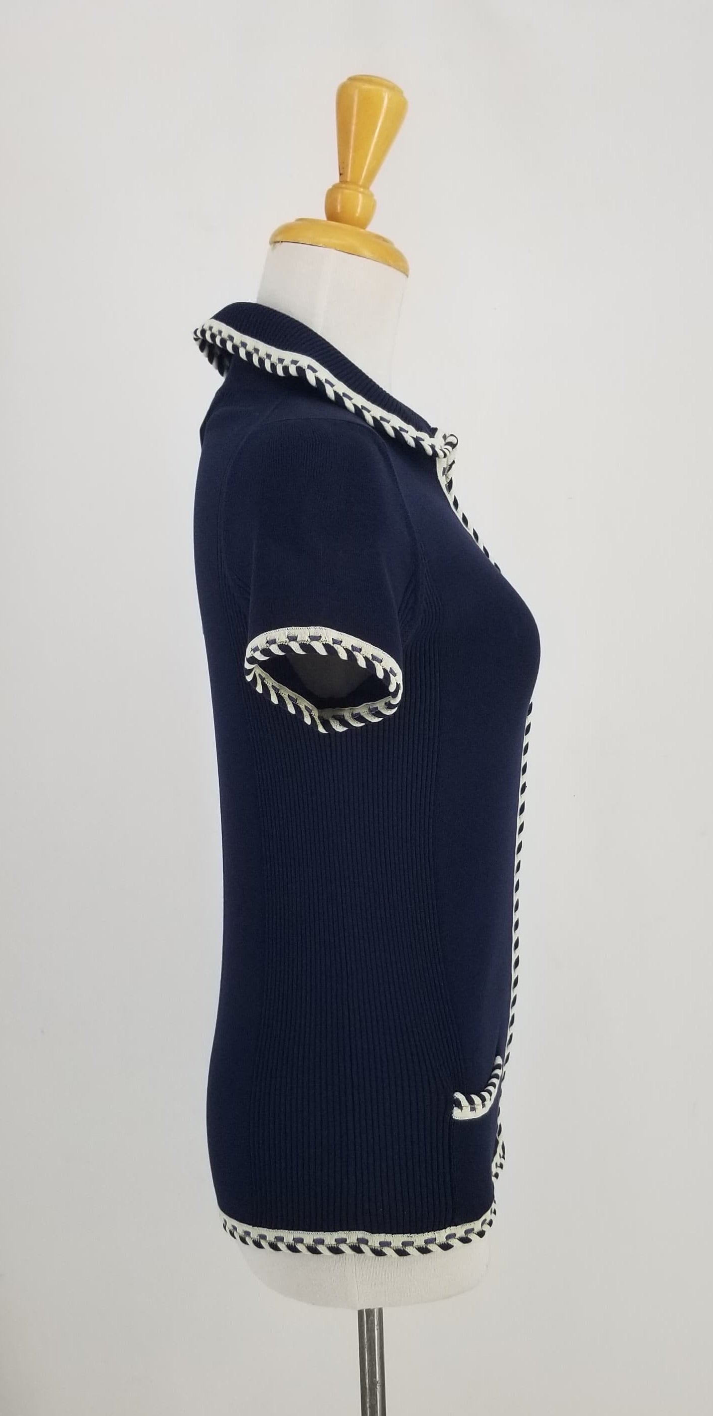 Authentic Chanel Navy Zipper Top