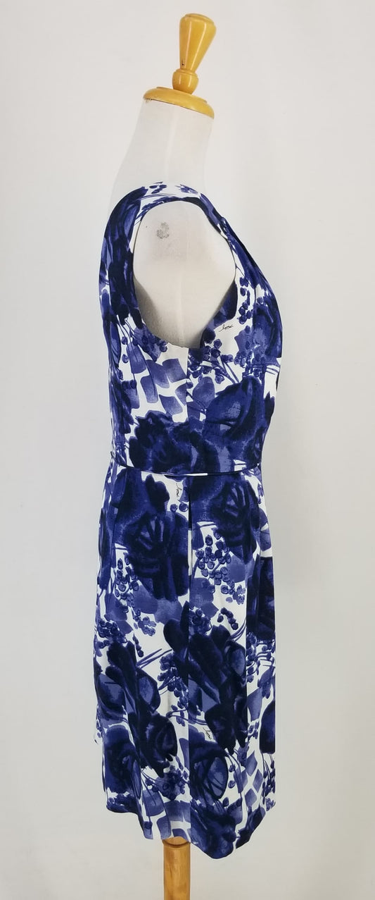 Authentic Milly Blue/White Sleeveless Dress Sz 8