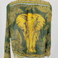 Authentic Valentino Green/Gold Elephant Print Cotton Top Sz 10