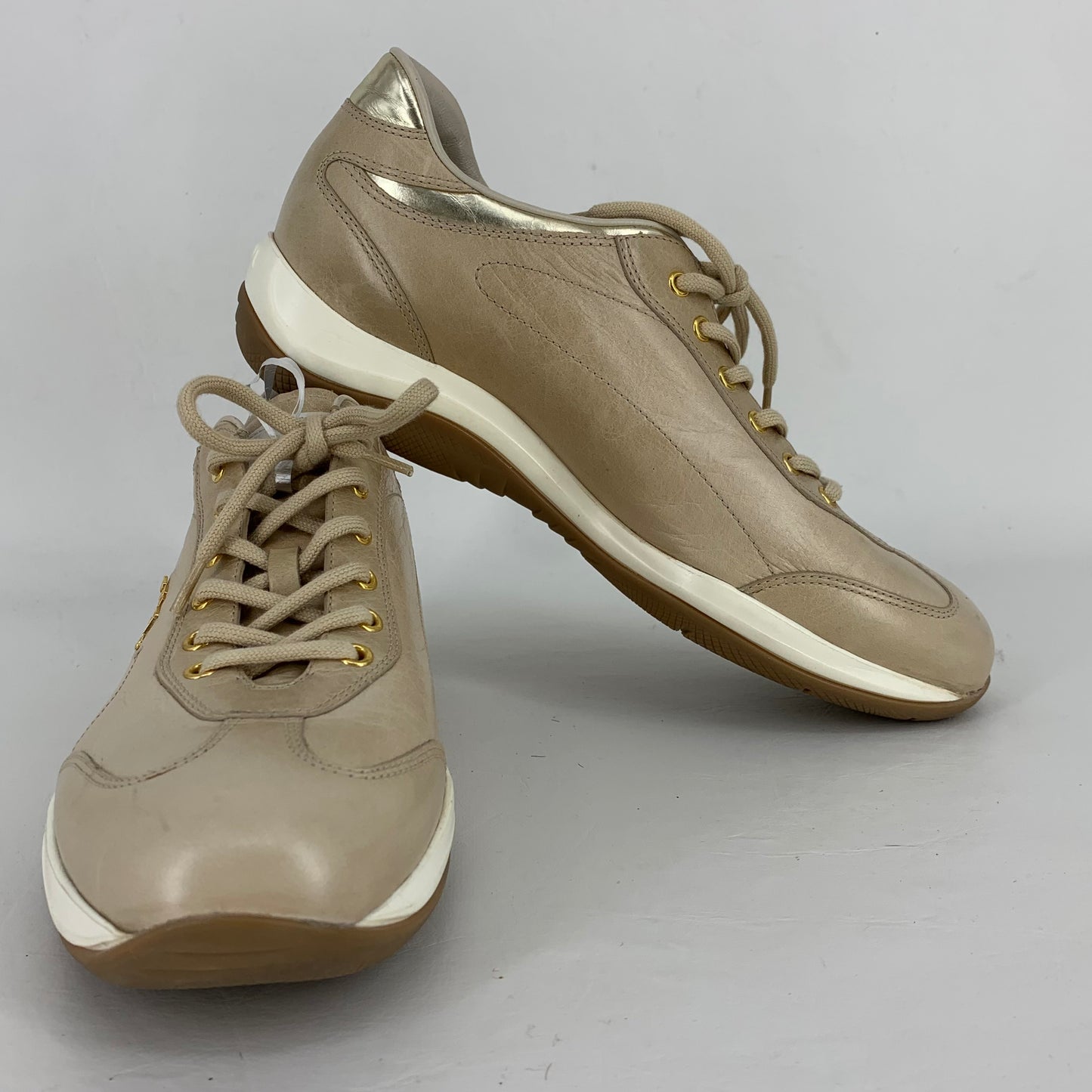 Authentic Prada Vintage Beige Sneakers Sz 42