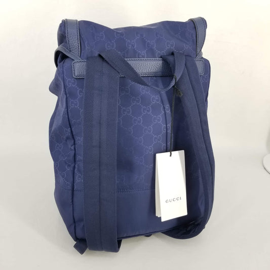 Authentic Gucci Navy Nylon Lg Backpack