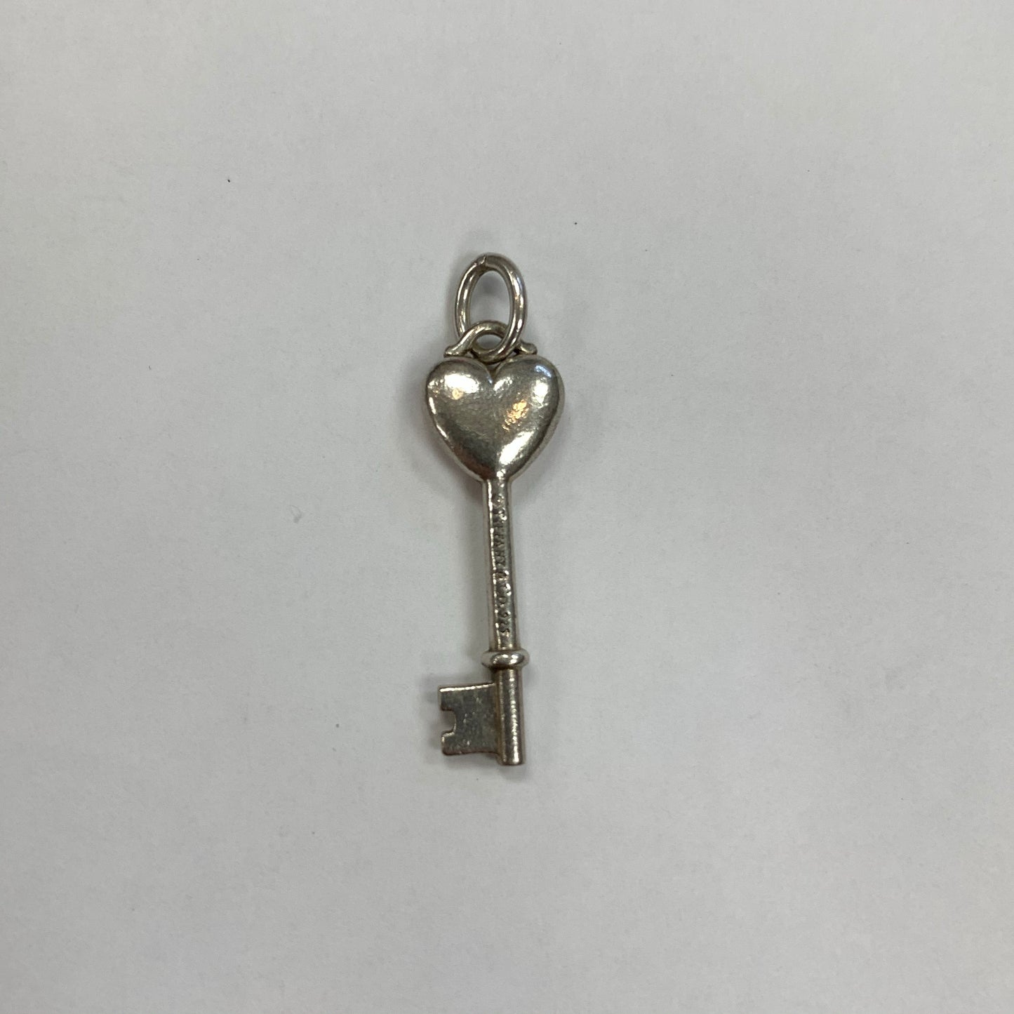 Authentic Tiffany Sterling Silver Pink Key Pendant