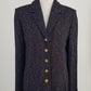 Authentic St. John Brown Jacket with Blue Accents