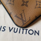 Authentic Louis Vuitton Reverse Monogram Trio Square Pouch